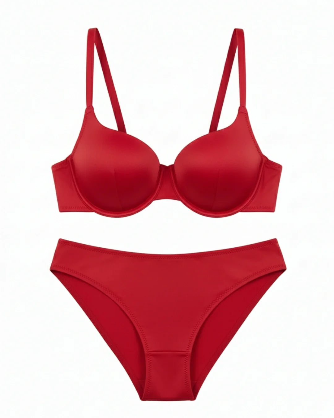 Non-Padded Bra Set -  Camille - Red