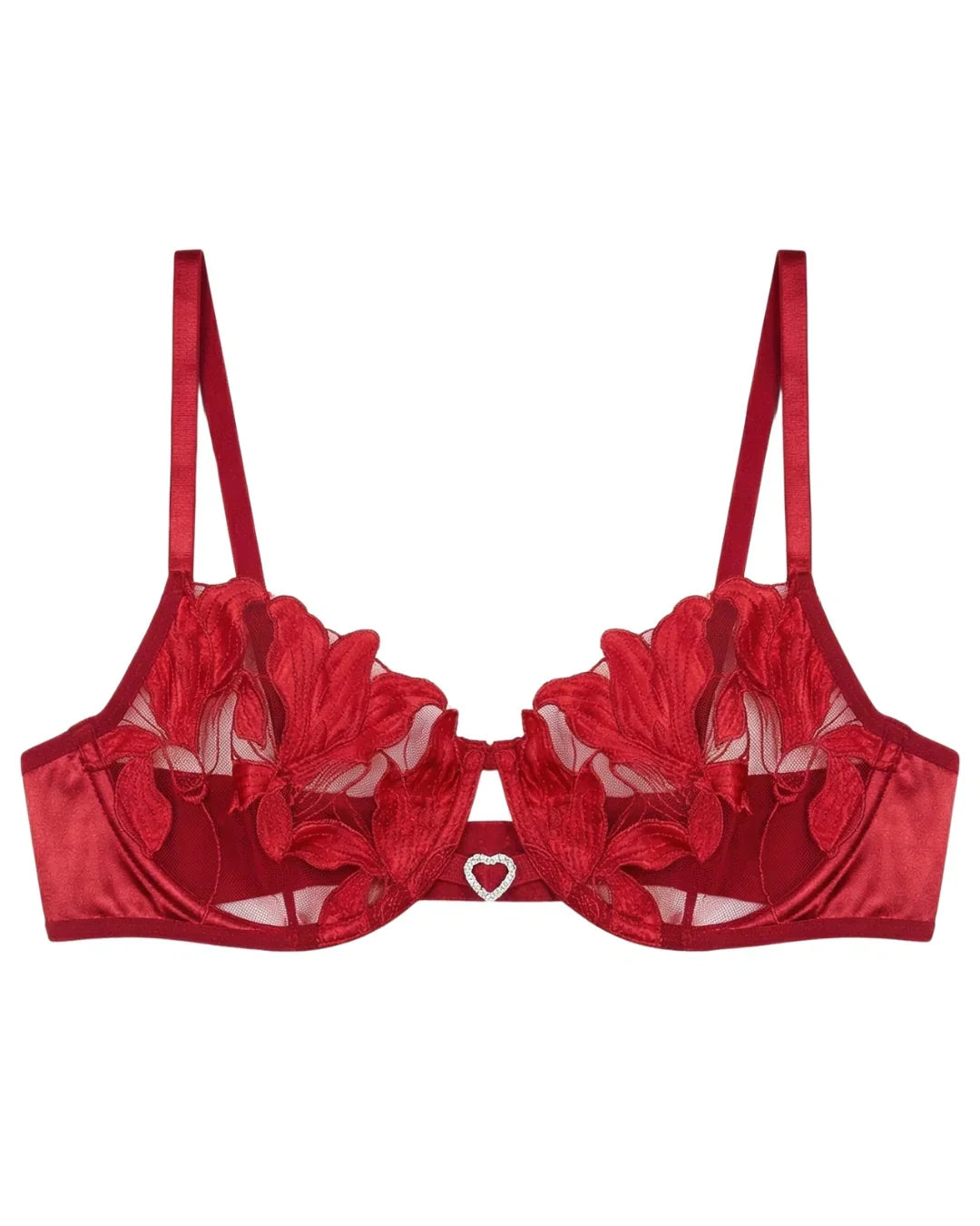 Non Padded Bra Set - Roselle Bloom - Maroon
