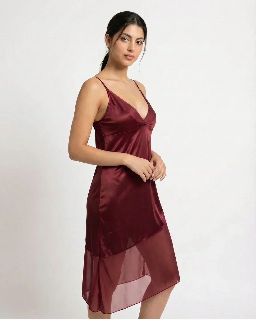 Gown Set - Rinny Silk - Maroon