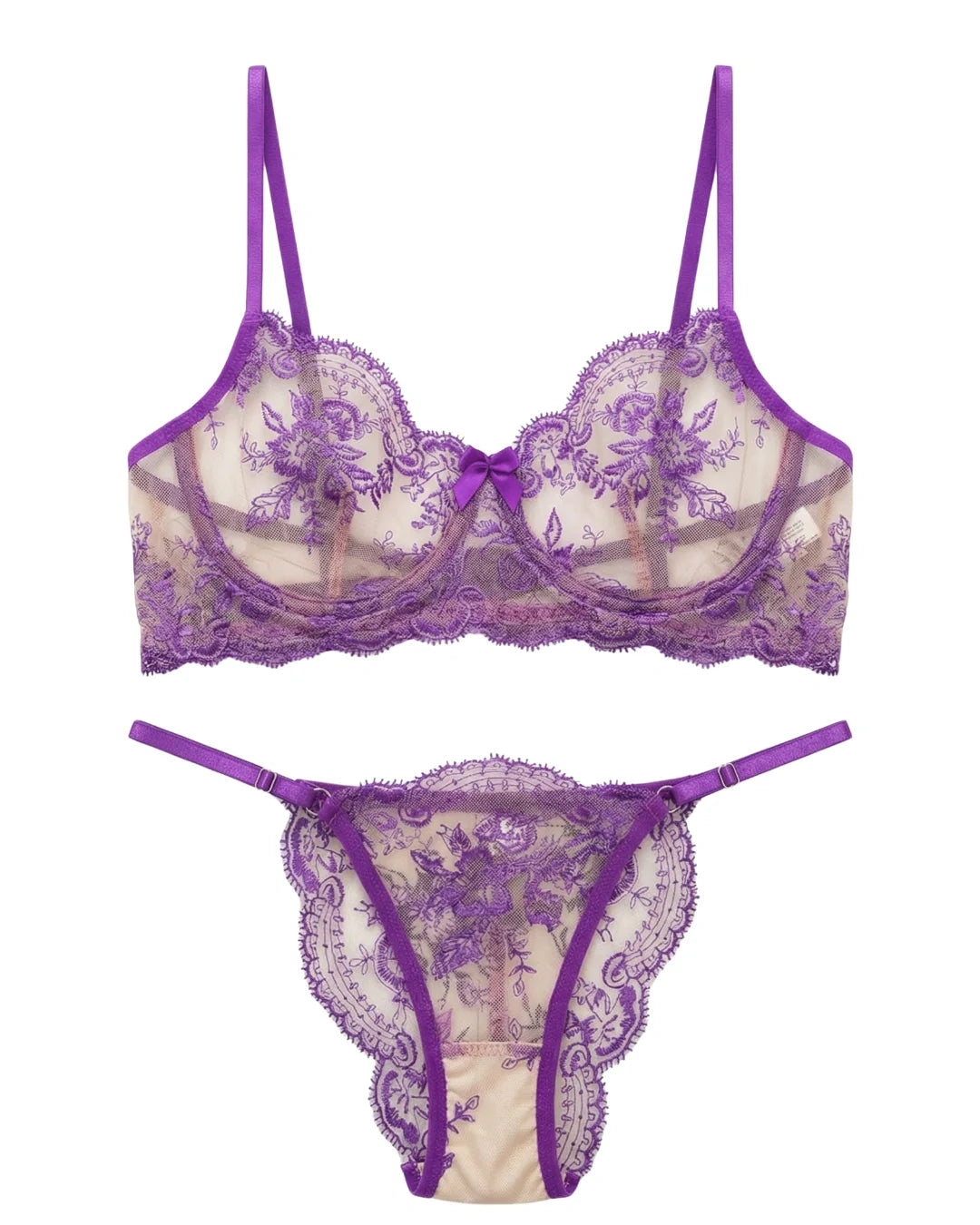 Non Padded Bra Set - Florisse - Purple