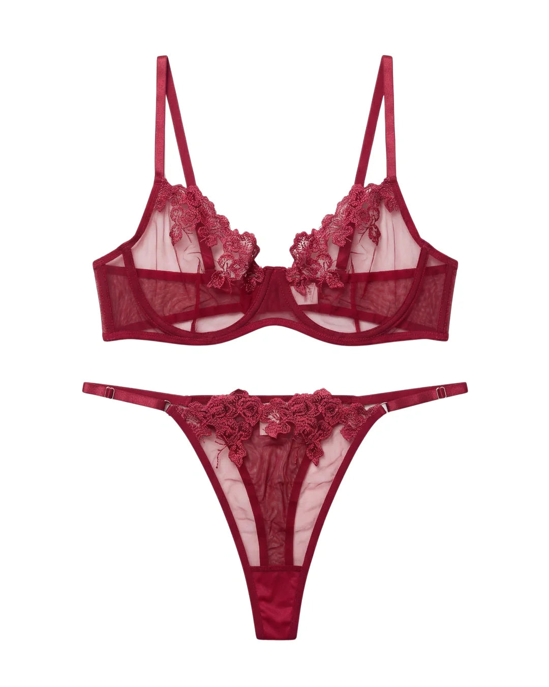 Non Padded Bra Set - Midnight Sapphire - Maroon