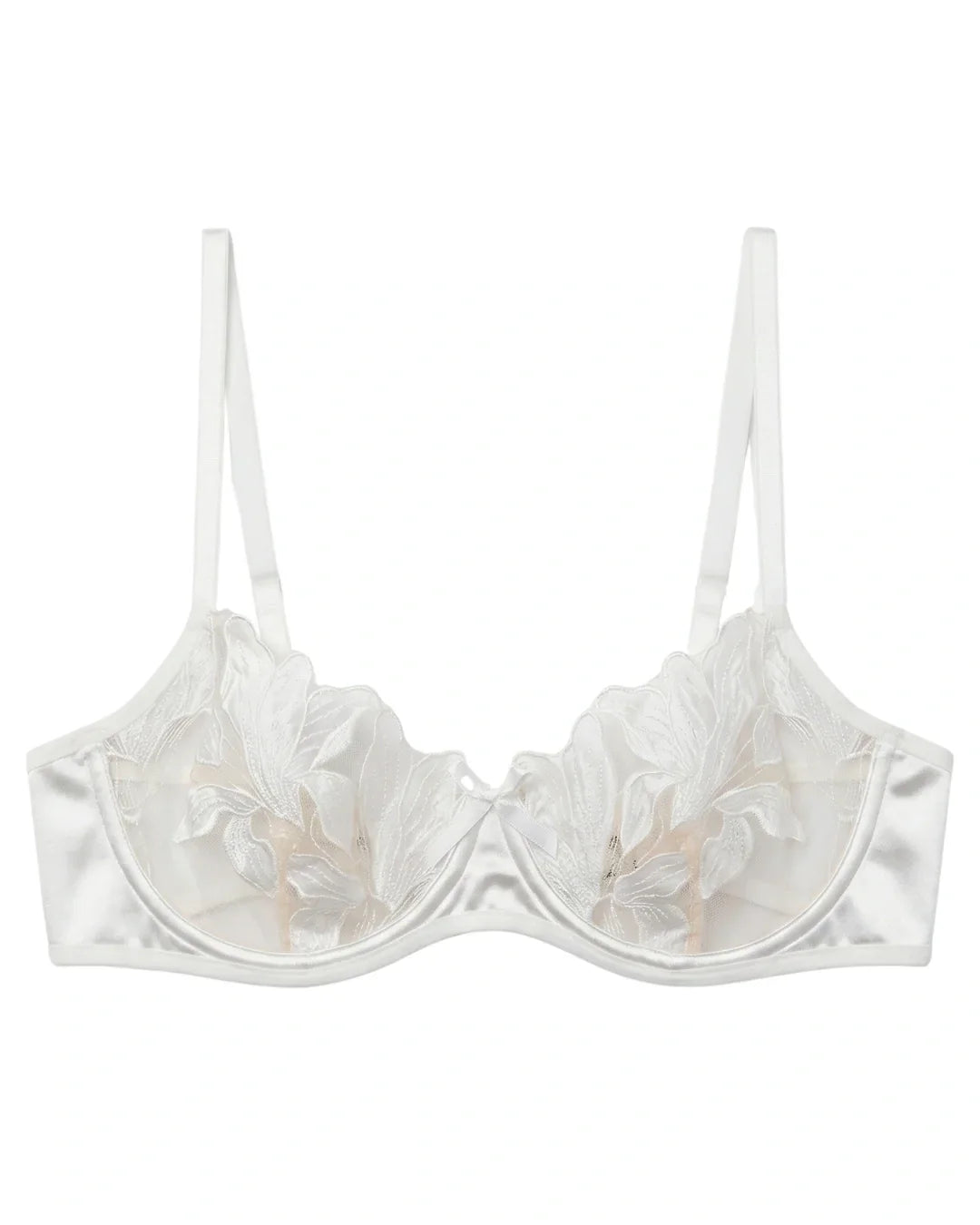 Non Padded Bra Set - Petal Luxe - White