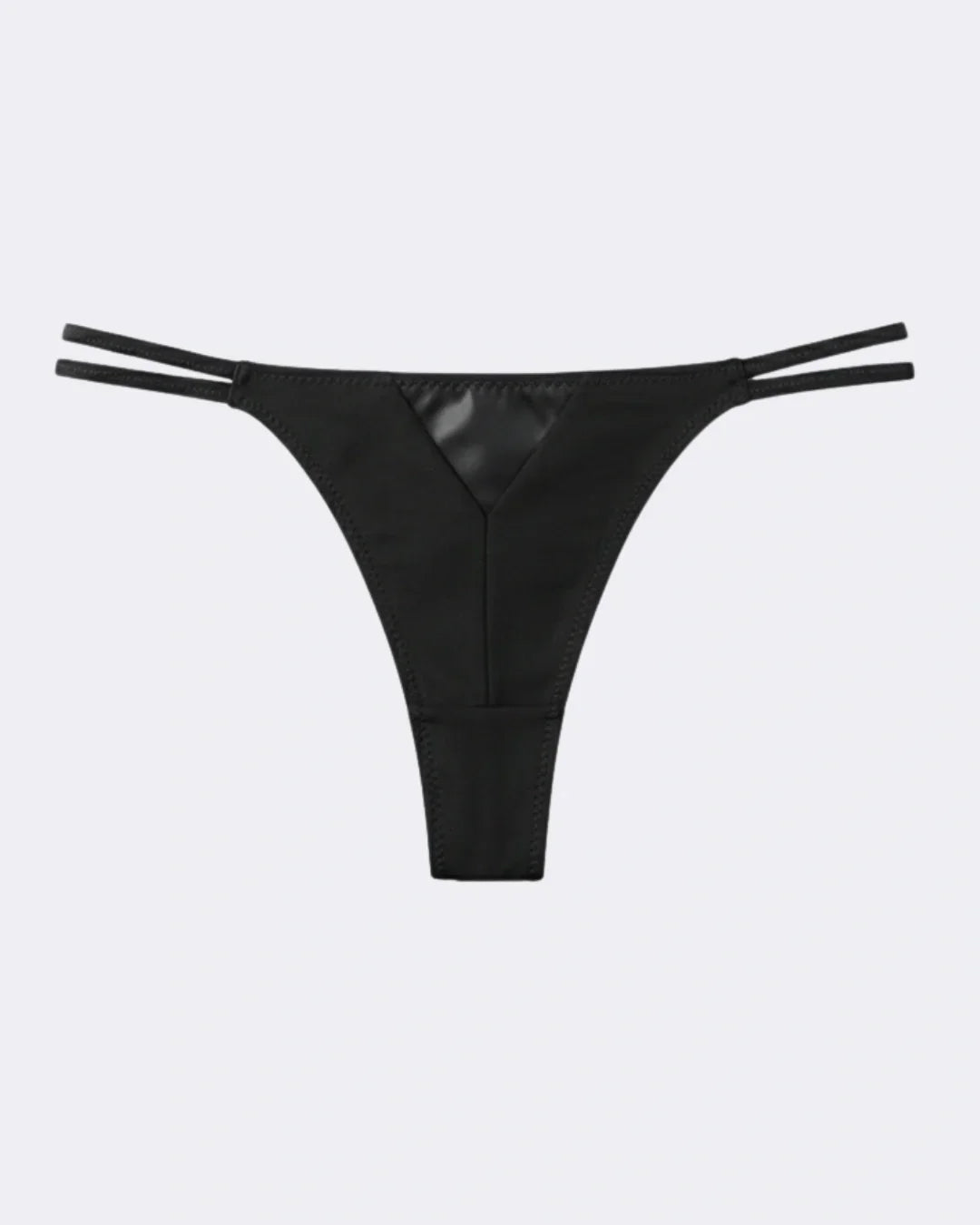 Padded Bra Set - Leather Fit - Black