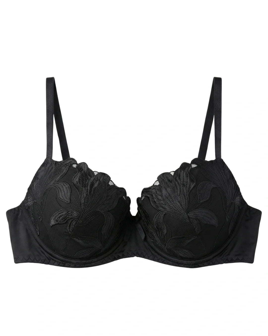 Padded Bra Set - Sapphire Bloom - Black