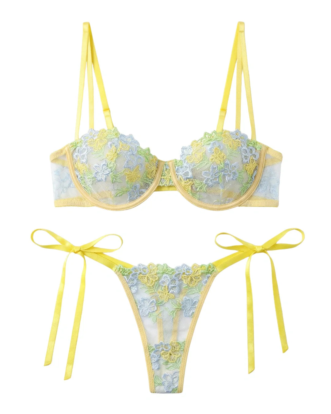 Non Padded Underwired Bra Set - Floriva
