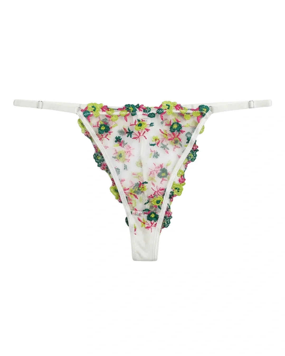 Non Padded Bra Set - Noir Rose - White