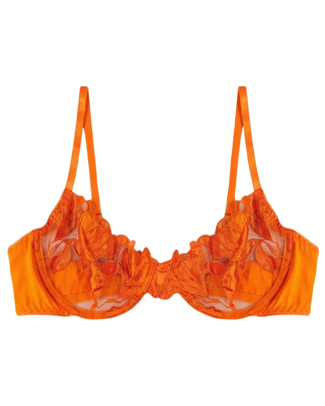 Non Padded Bra Set - Petal Luxe - Orange