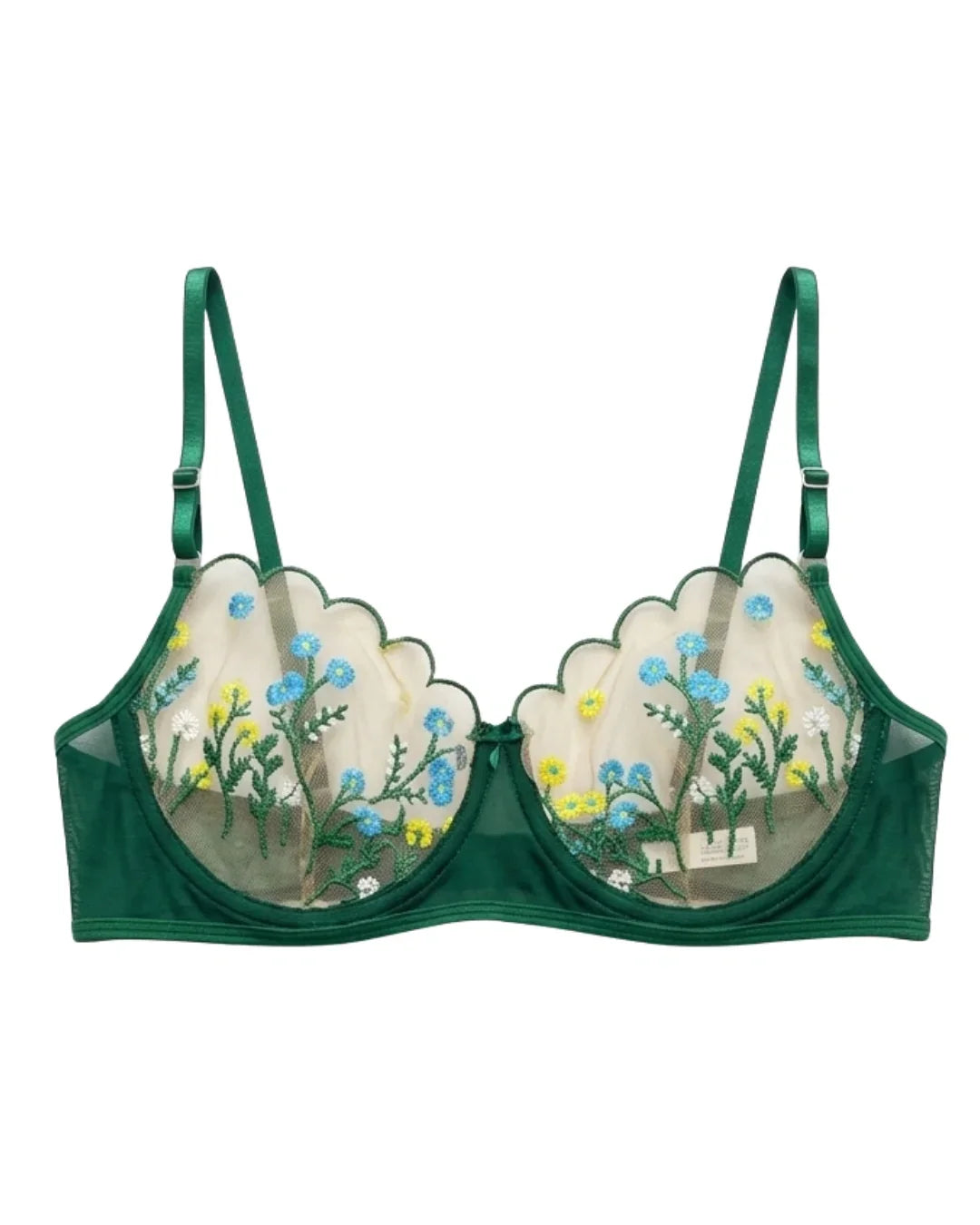 Non Padded Bra Set - Elvoria - Green