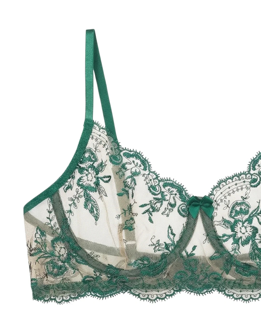 Non Padded Bra Set - Florisse - Green