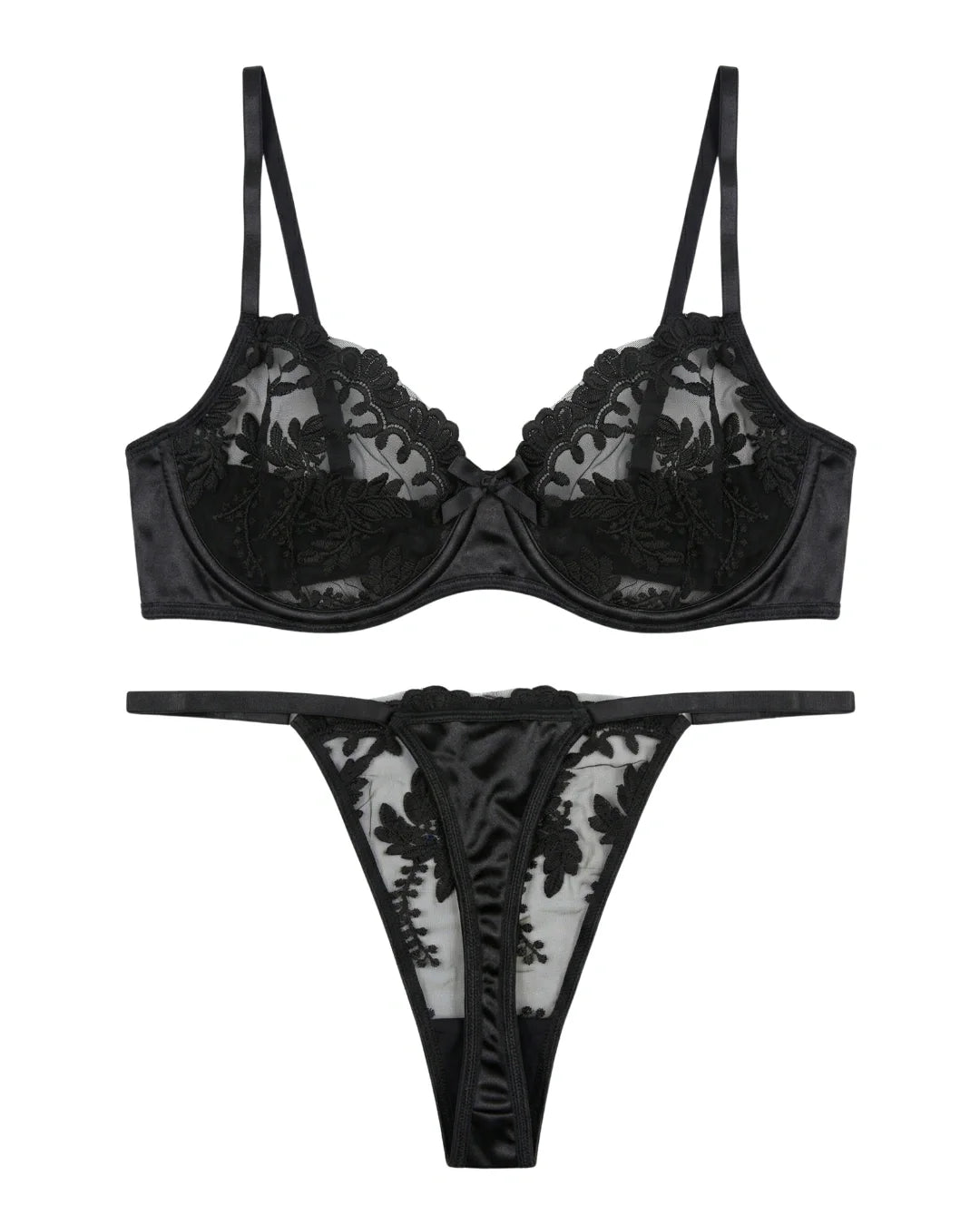 Non Padded Bra Set - Serenade - Black