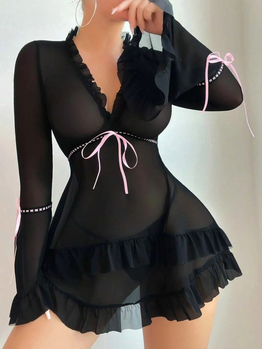 Babydoll Lingerie - Lunaira - Black