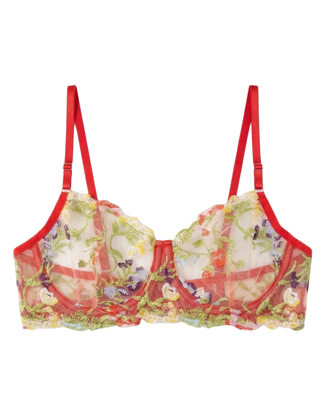 Non Padded Bra Set - Fiora - Red
