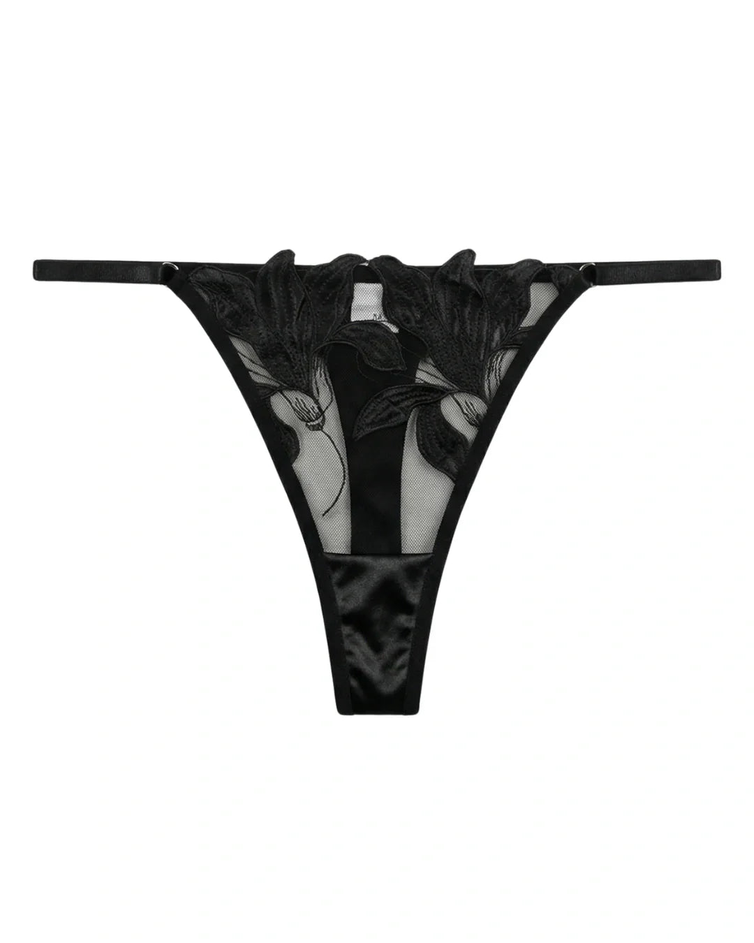 Non Padded Bra Set - Petal Luxe - Black