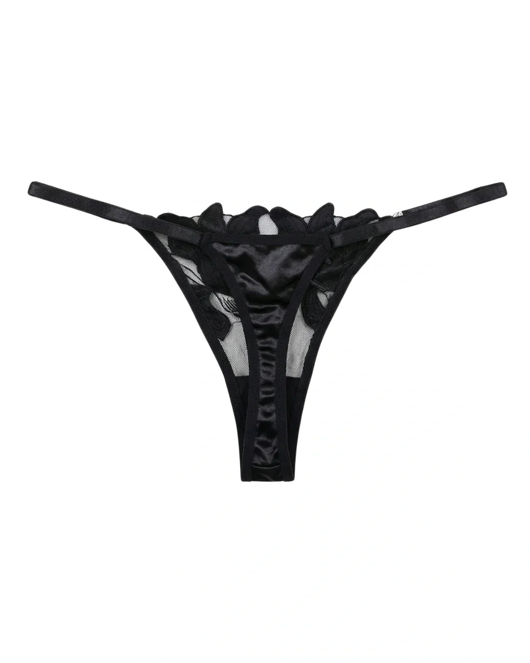Non Padded Bra Set - Roselle Bloom - Black