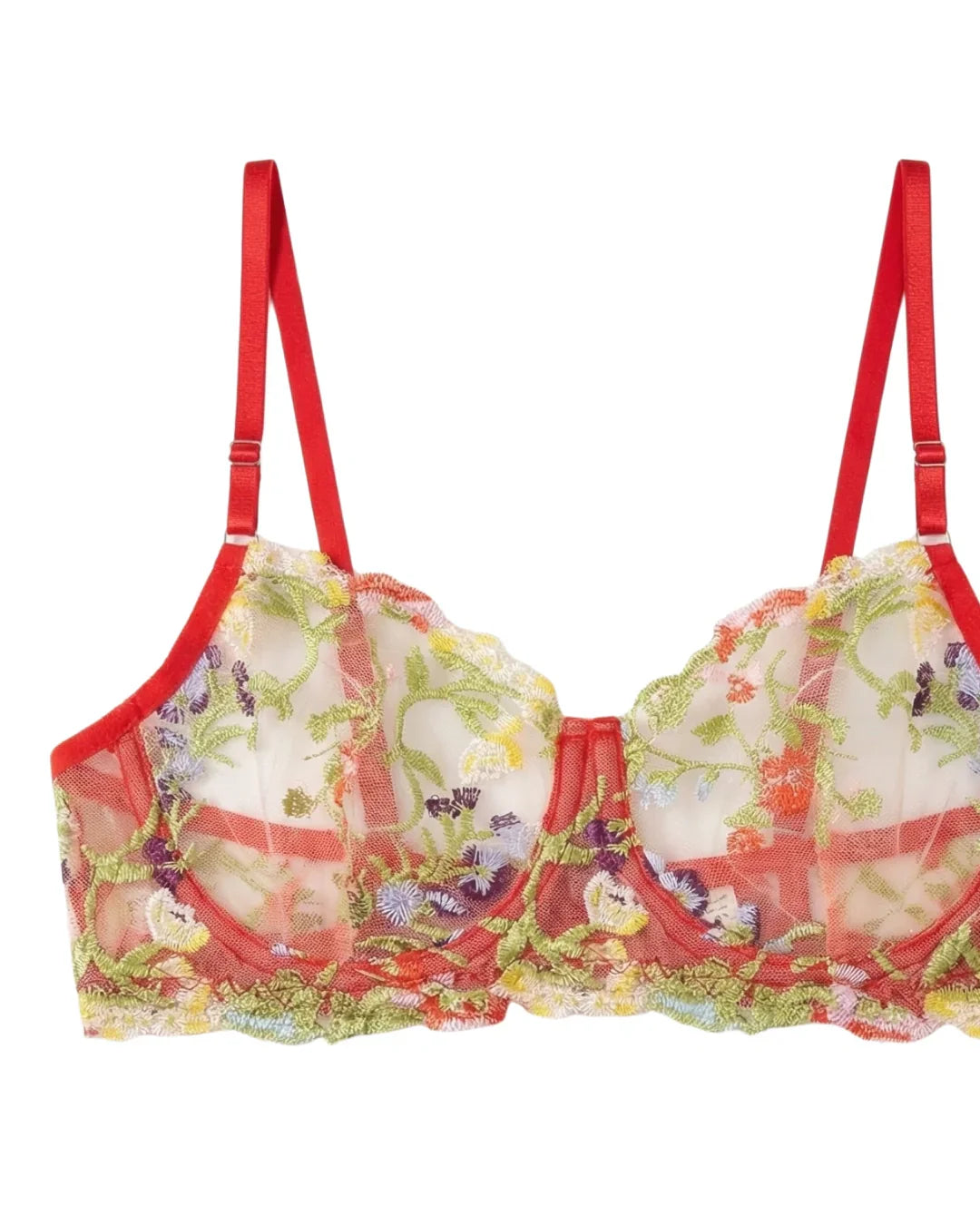 Non Padded Bra Set - Fiora - Red