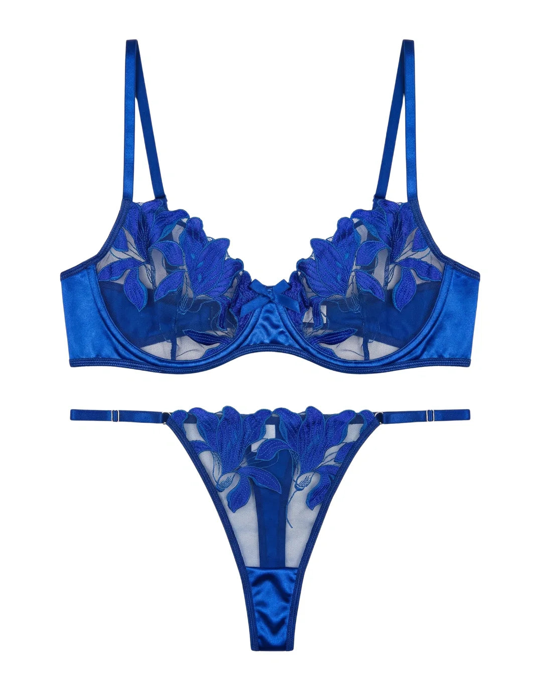 Non Padded Bra Set - Petal Luxe - Blue