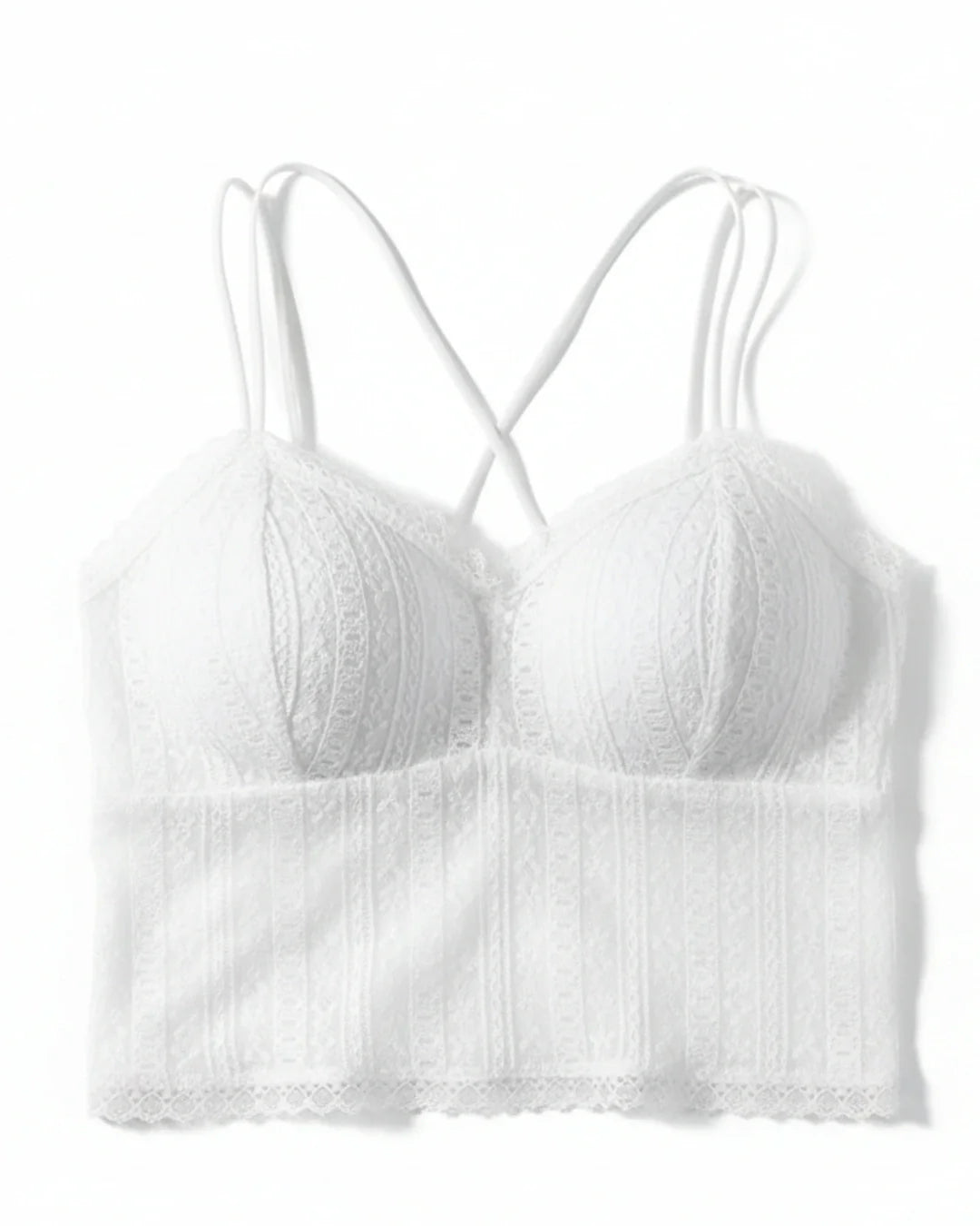 Padded Bralette - Mesh Stride - White