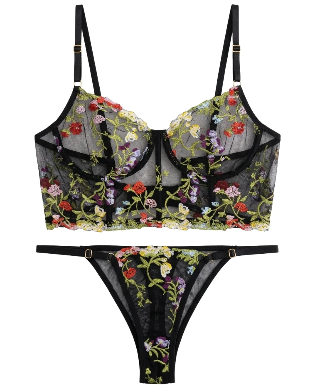 Non Padded Bra Set - Alvyn - Black
