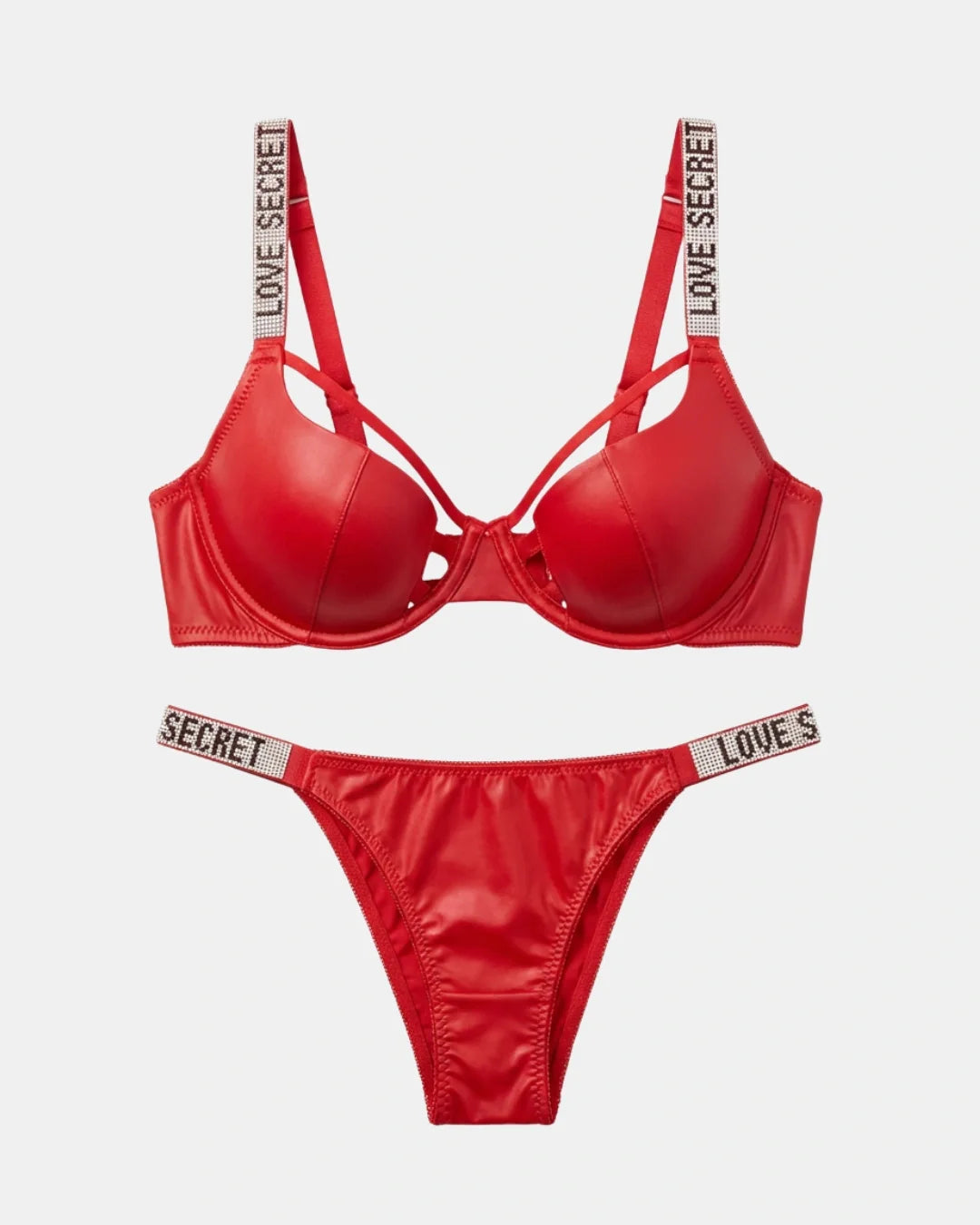 Non Padded Underwire Bra Set - True Fit - Red
