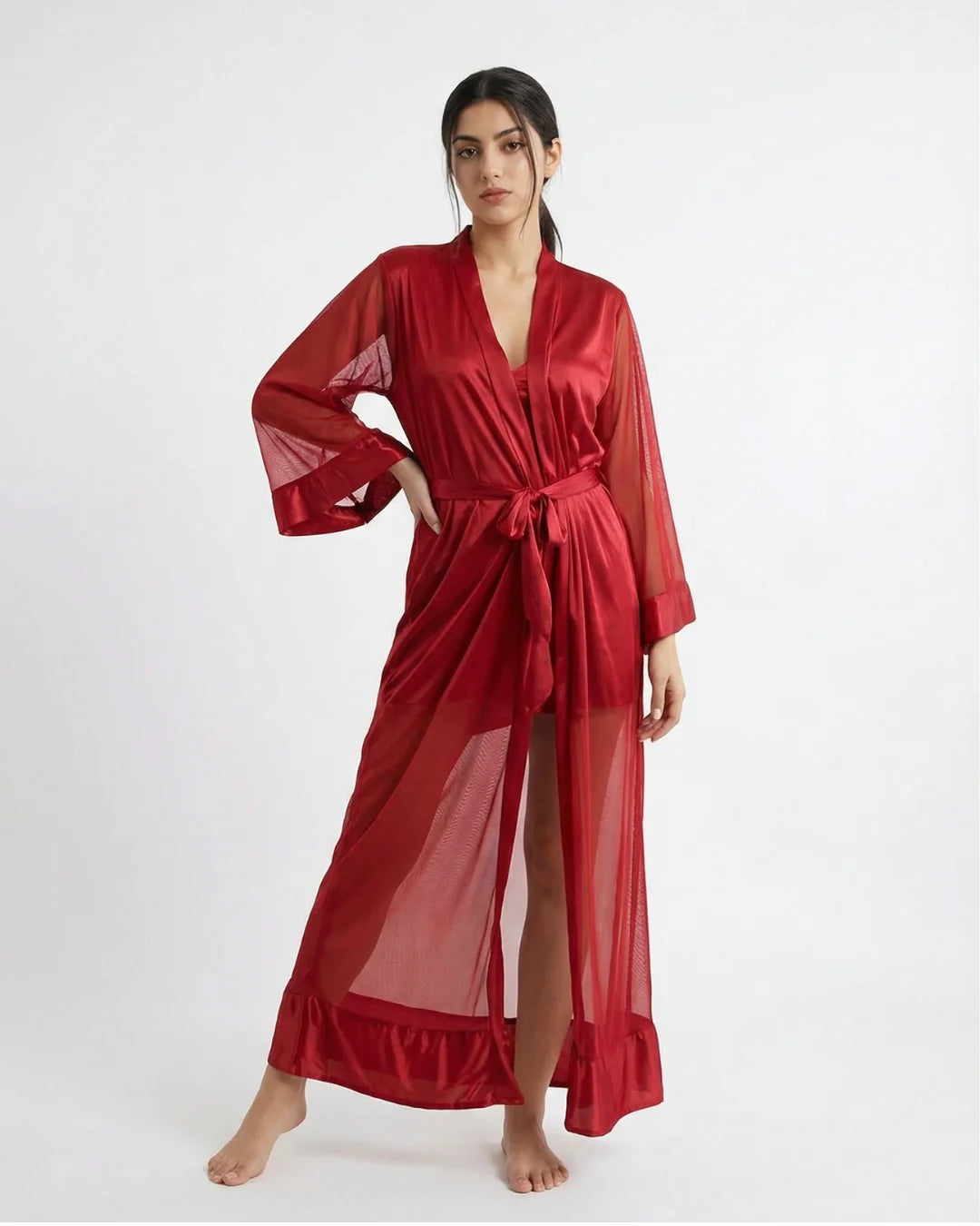Gown Set - Rinny Silk - Red