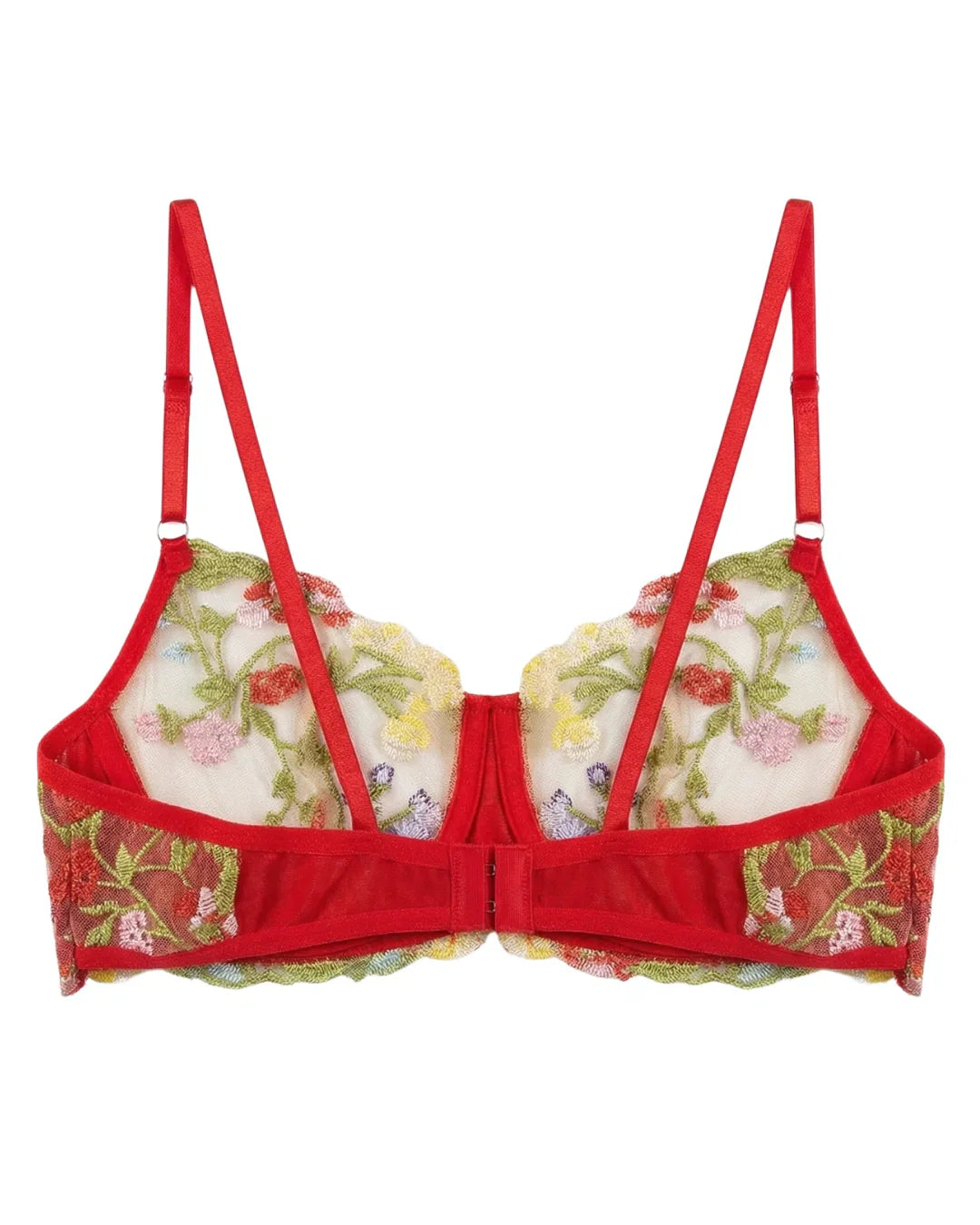 Non Padded Bra Set - Fiora - Red
