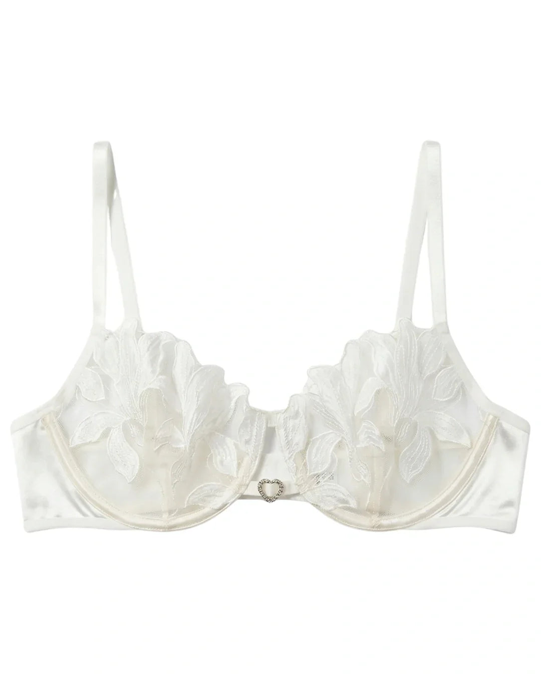 Non Padded Bra Set - Roselle Bloom - White