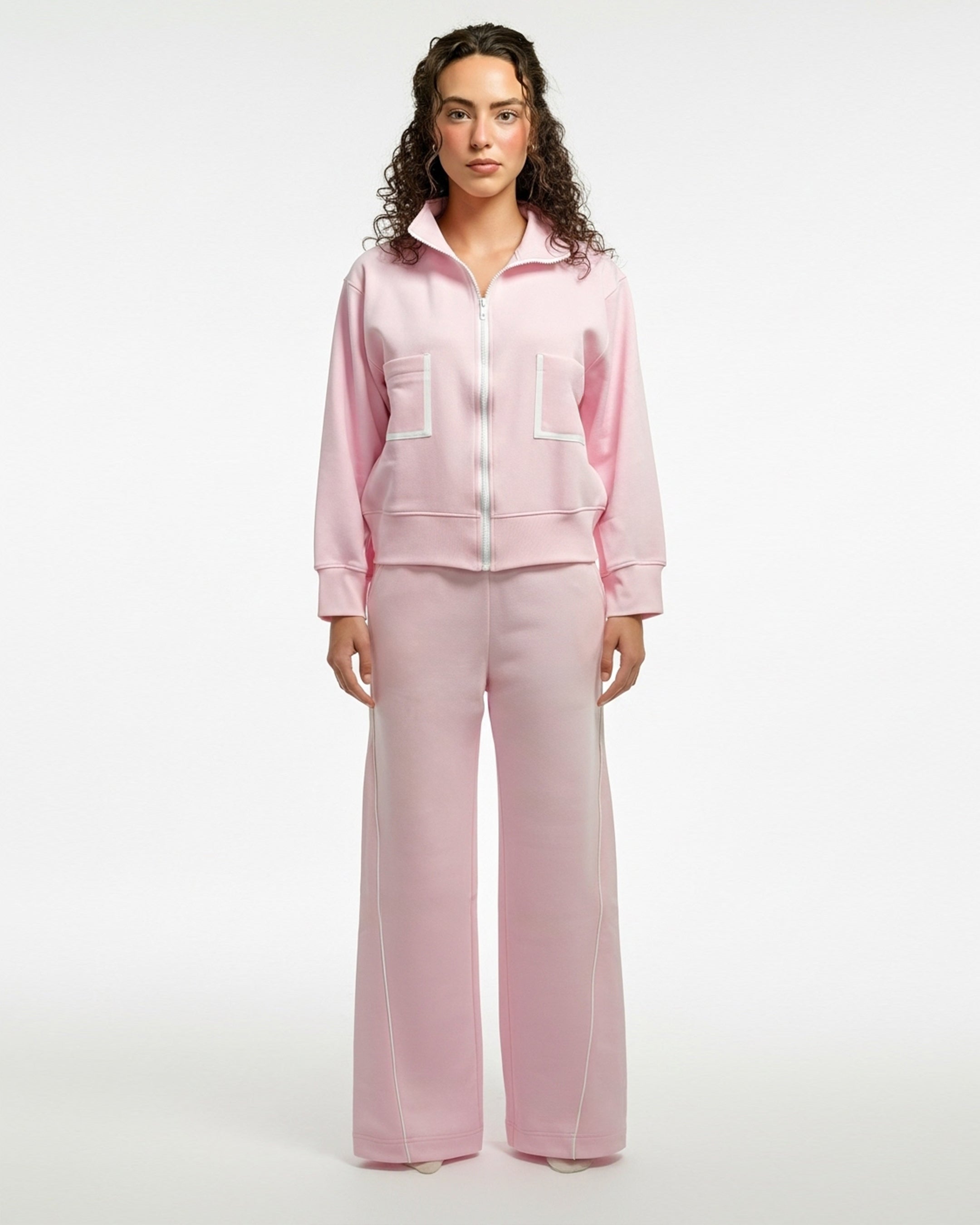 Fleece Tracksuit -Comfy Zip - Pink