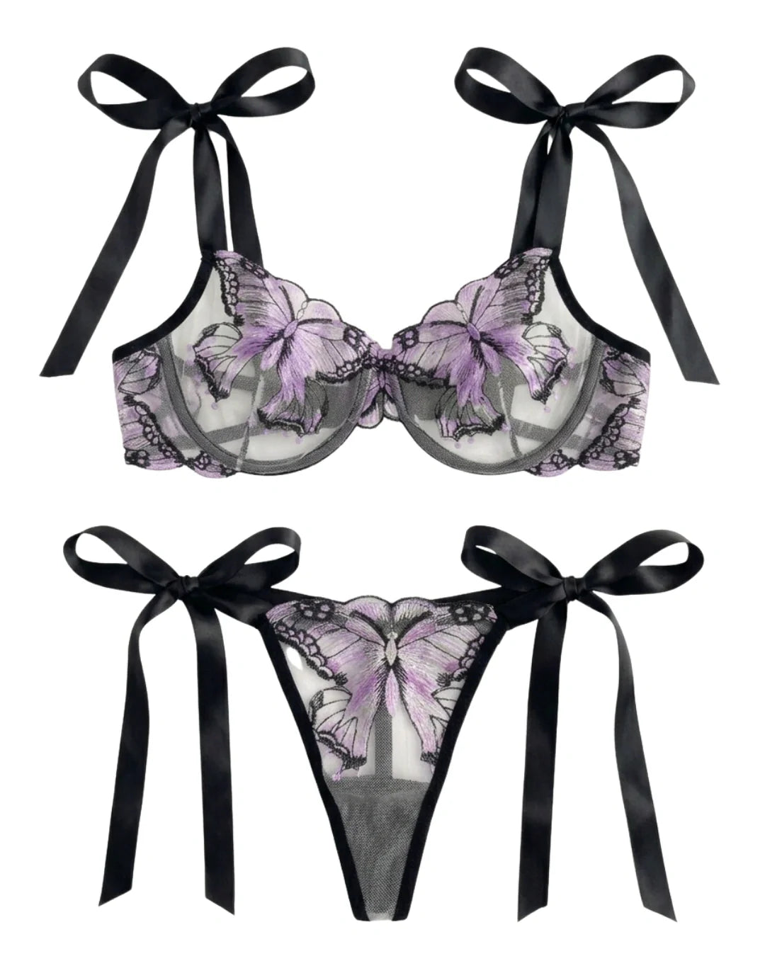 Non Padded Bra Set - Orlisse - Purple