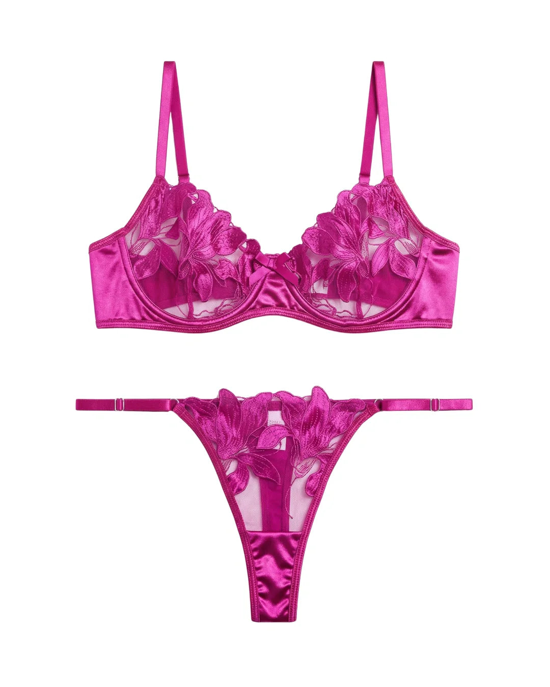 Non Padded Bra Set - Petal Luxe - Purple