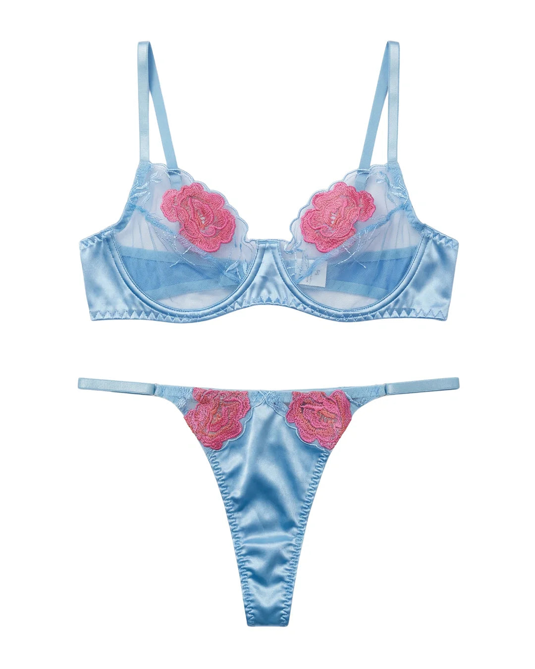 Non Padded Bra Set - Solea - Blue