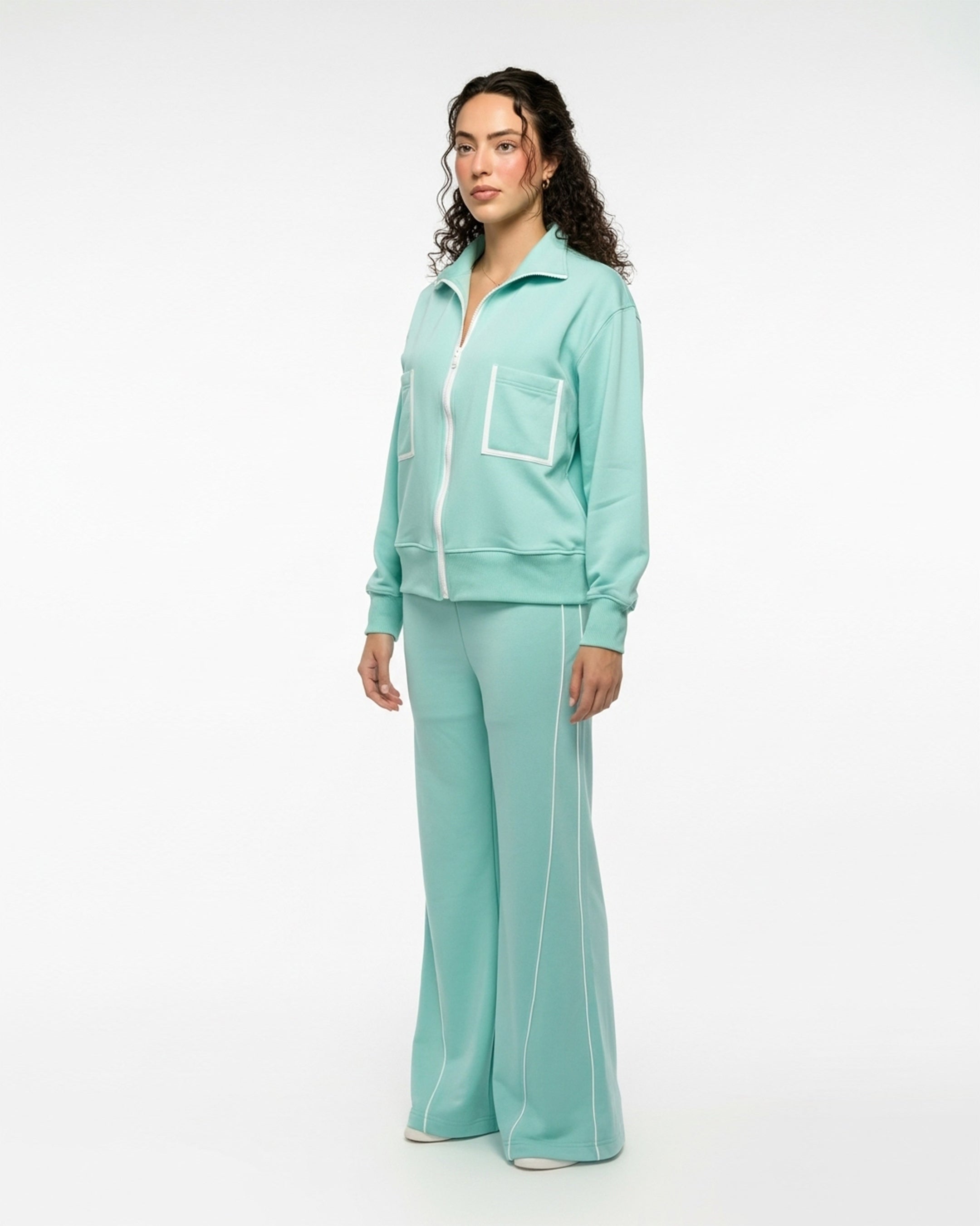 Fleece Tracksuit -Comfy Zip - Aqua