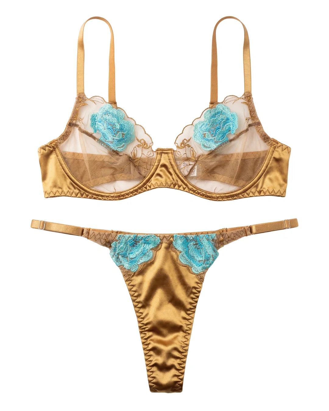 Non Padded Bra Set - Solea - Golden