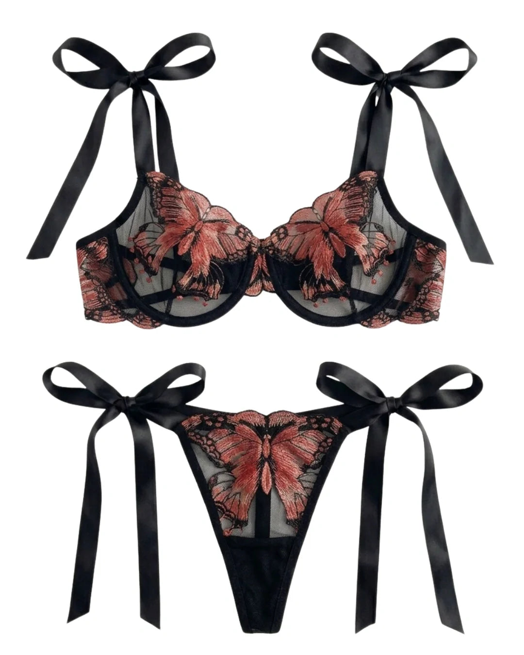 Non Padded Bra Set - Orlisse - Pink