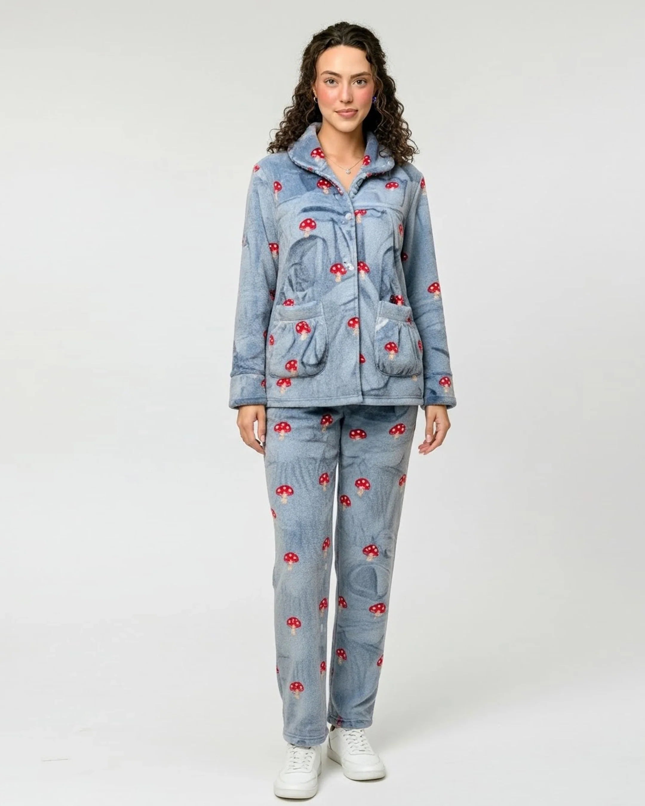 Fleece Pajama Suit - Misty Dot