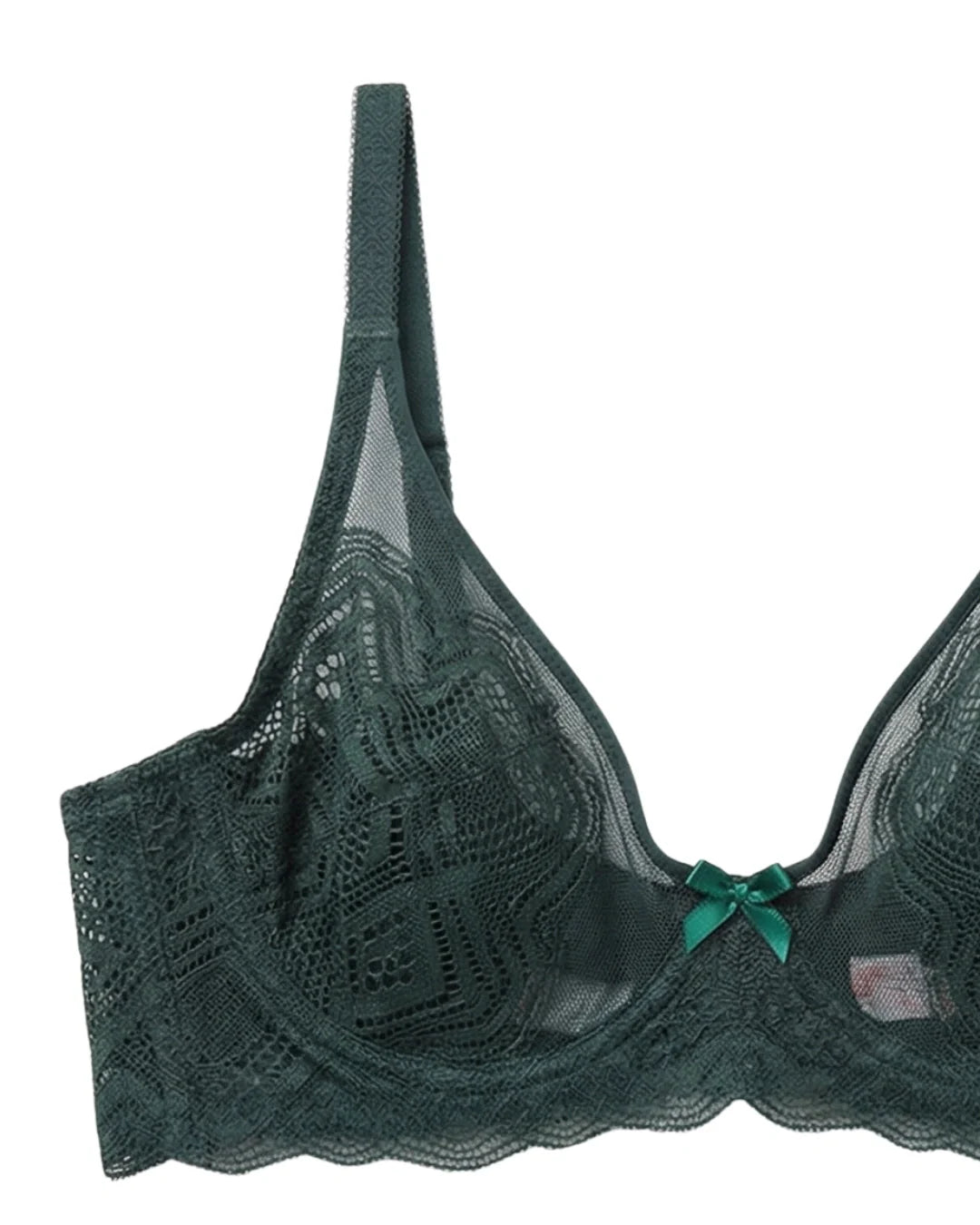 Non-Padded Lace Bra - June - Green