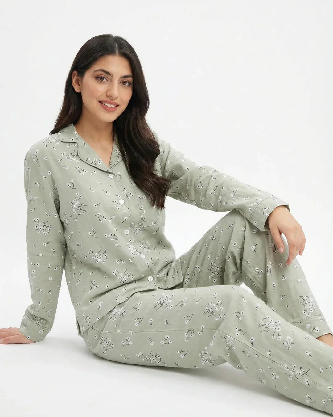 Linen Pajama Suit - Breeze Night