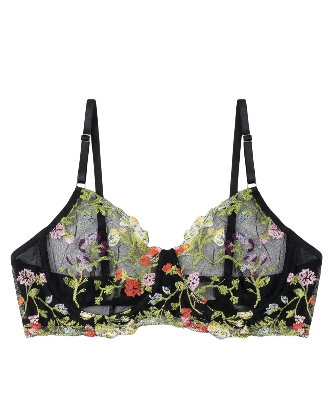 Non Padded Bra Set - Fiora - Black