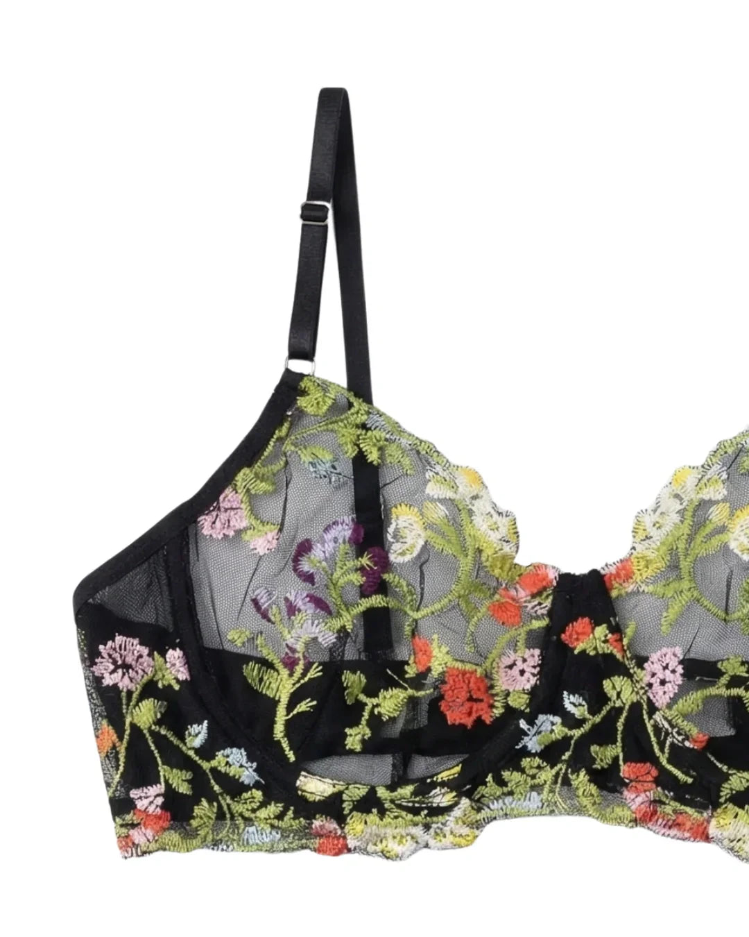 Non Padded Bra Set - Fiora - Black