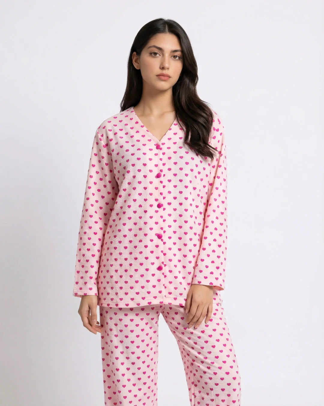 Summer Crinkled Pajama Suit - Love Checks
