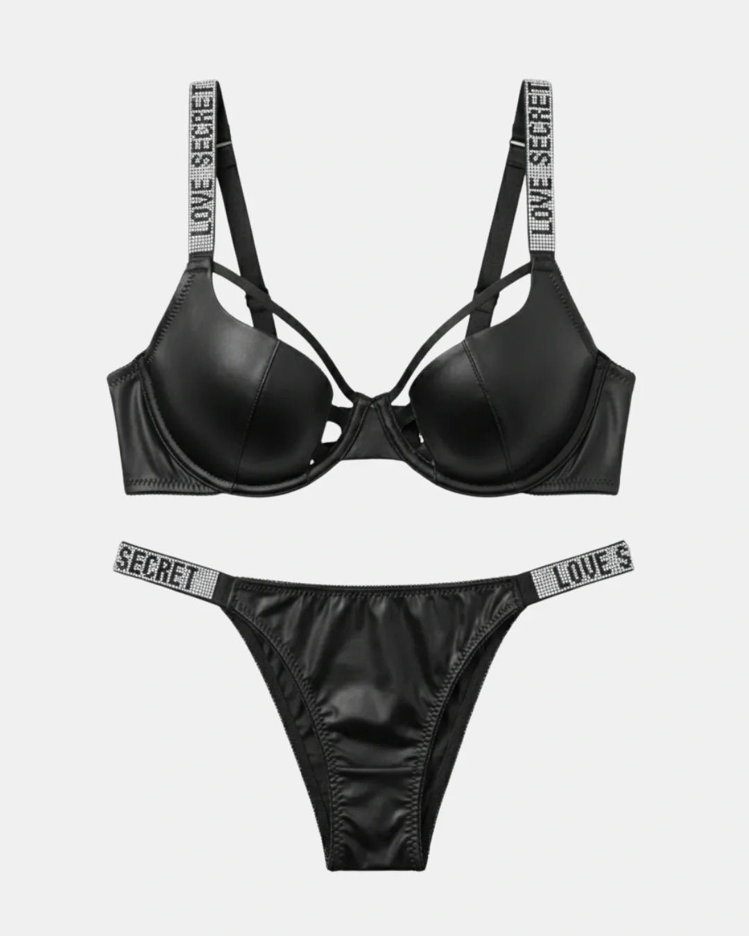 Non Padded Underwire Bra Set - True Fit - Black