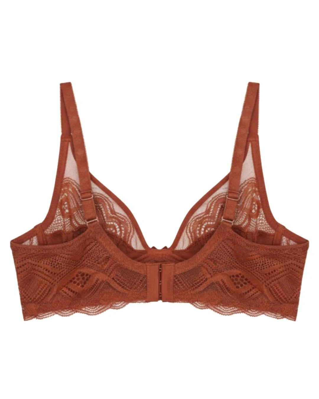 Non-Padded Lace Bra - June - Rust