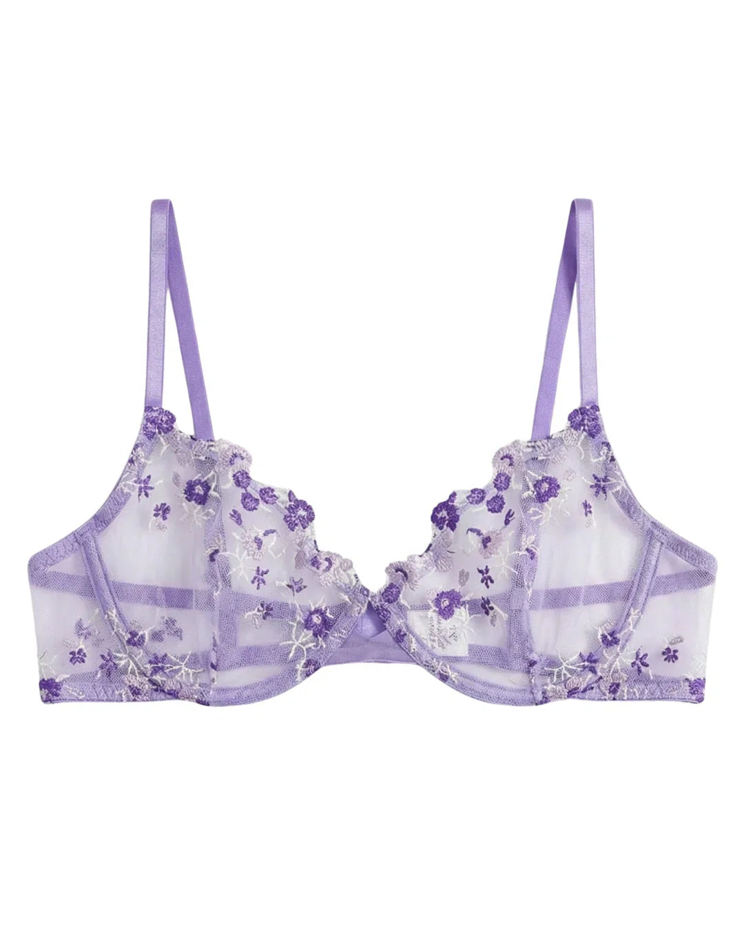 Non Padded Bra Set - Flora Zest - Purple