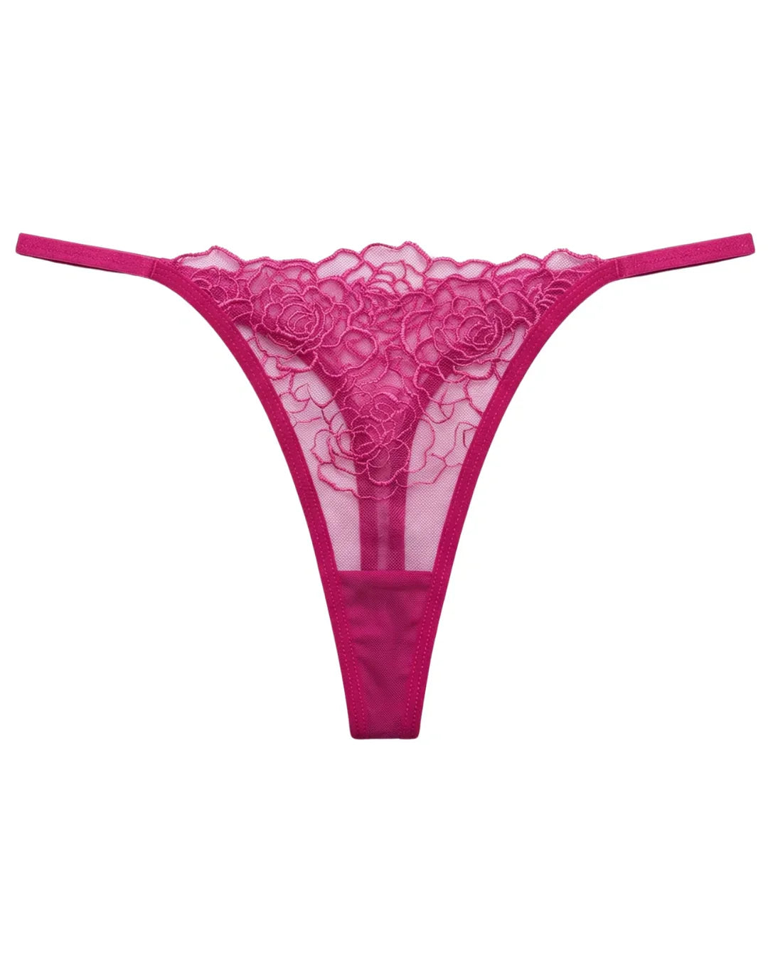 Non Padded Bra Set - Ivory Bloom - Pink