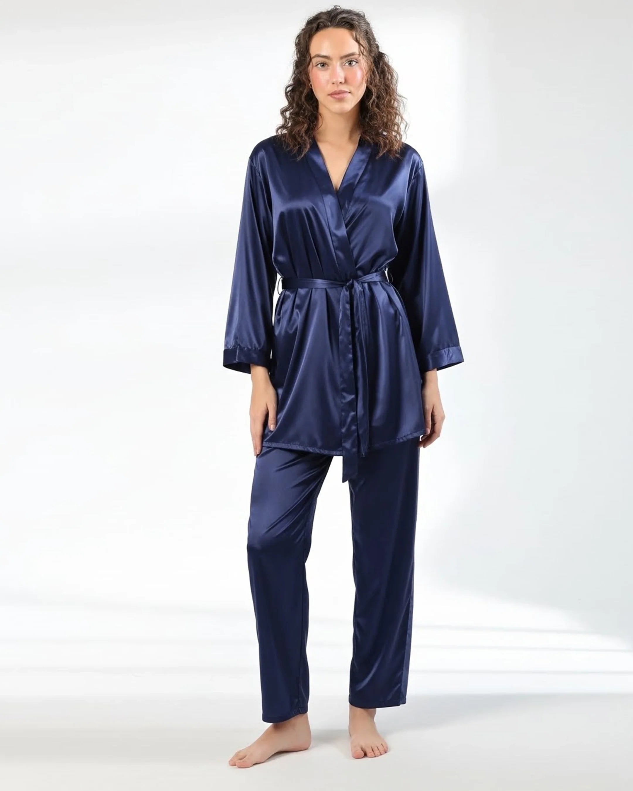 Silk PJ Set - Silk Lounge - Blue