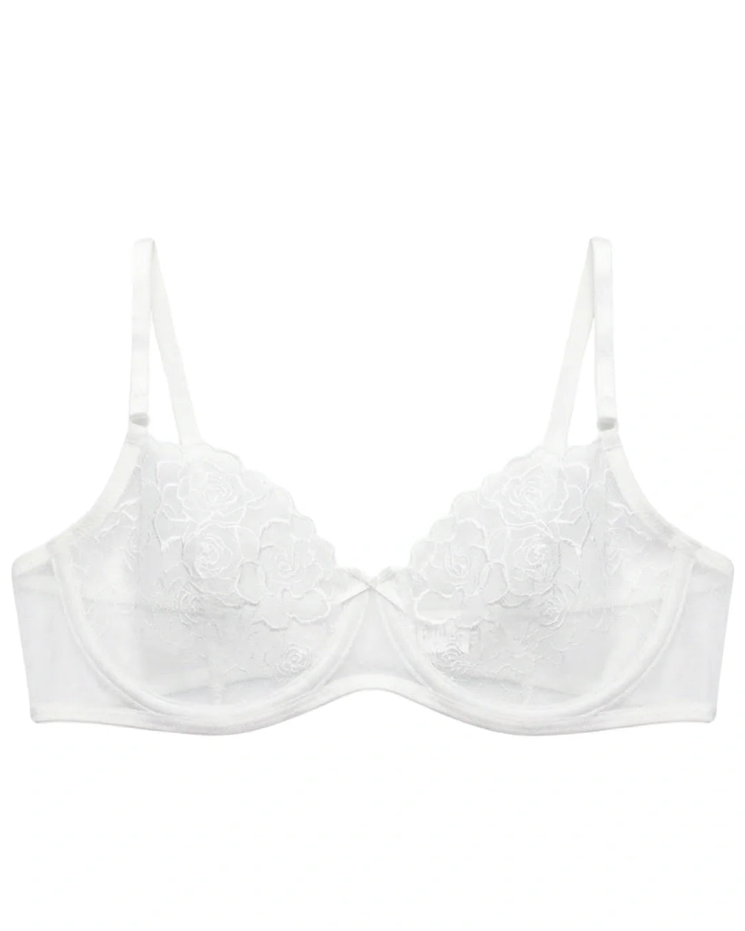 Non Padded Bra Set - Ivory Bloom - White