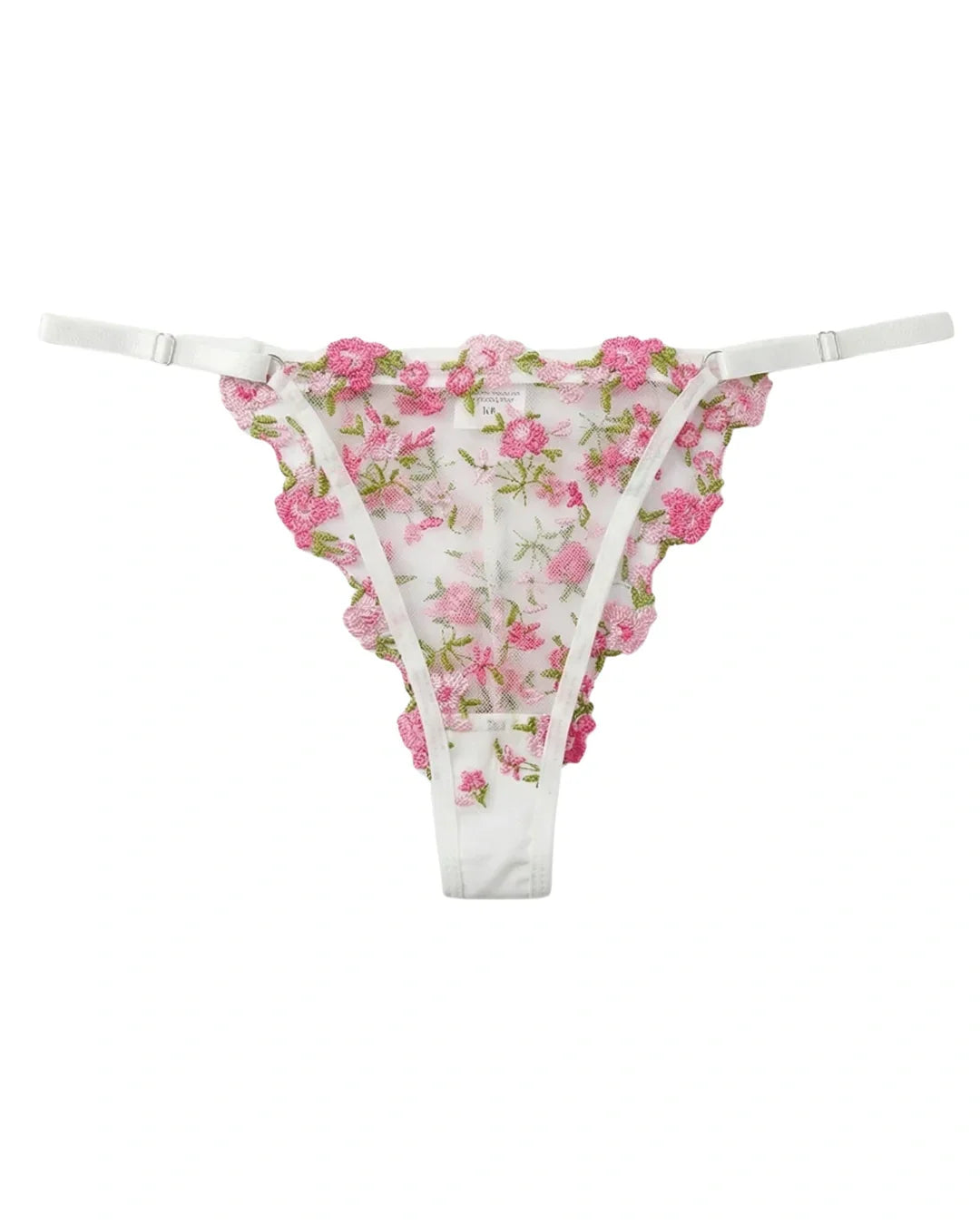 Non Padded Bra Set - Flora Zest - White