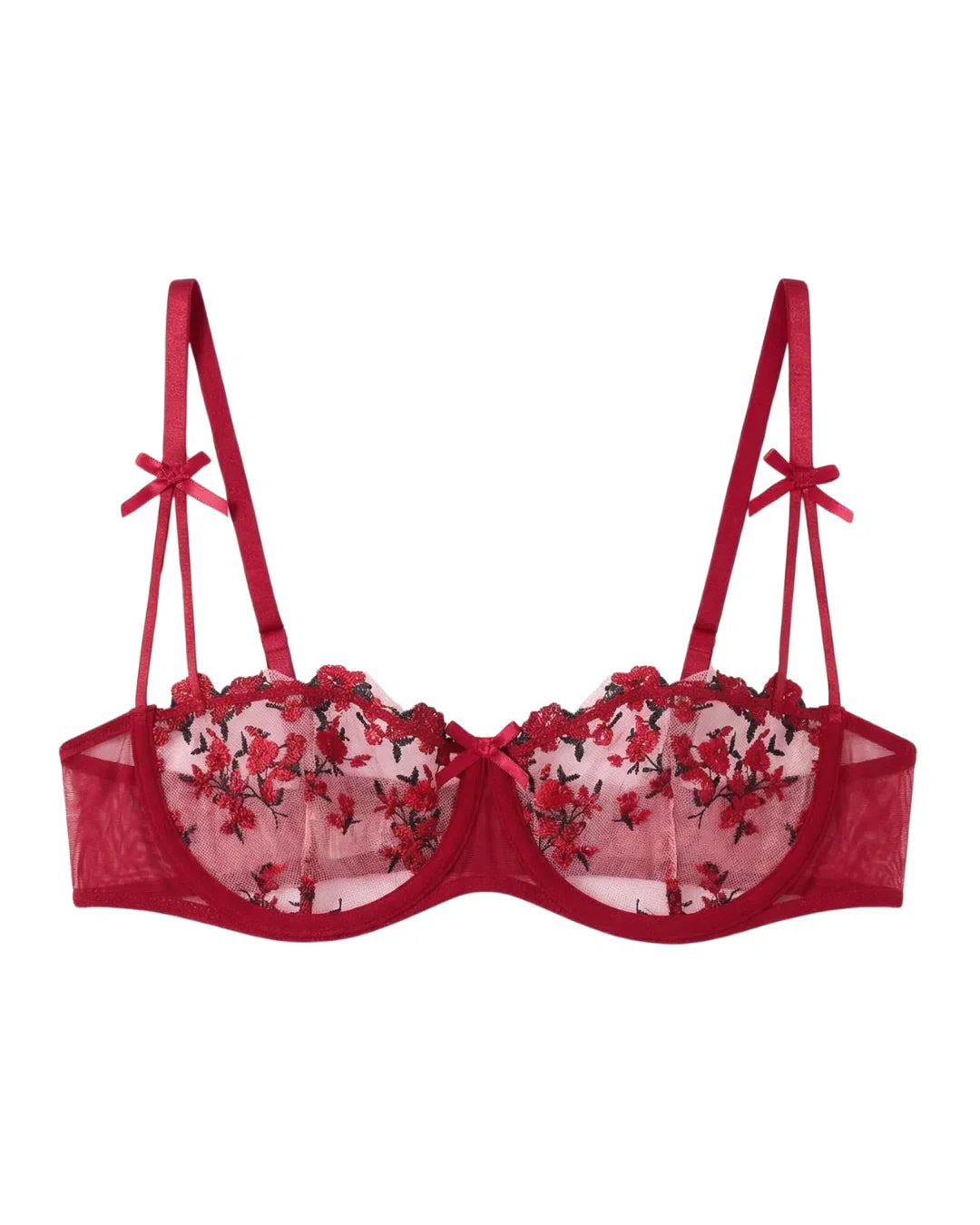 Non Padded Bra Set - Blush Veil - Maroon