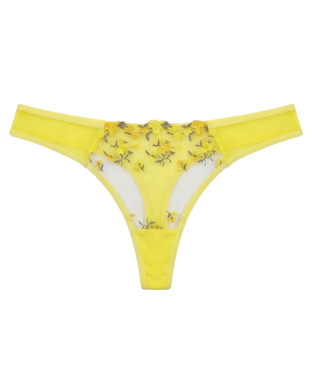 Non Padded Bra Set - Noir Rose - Yellow