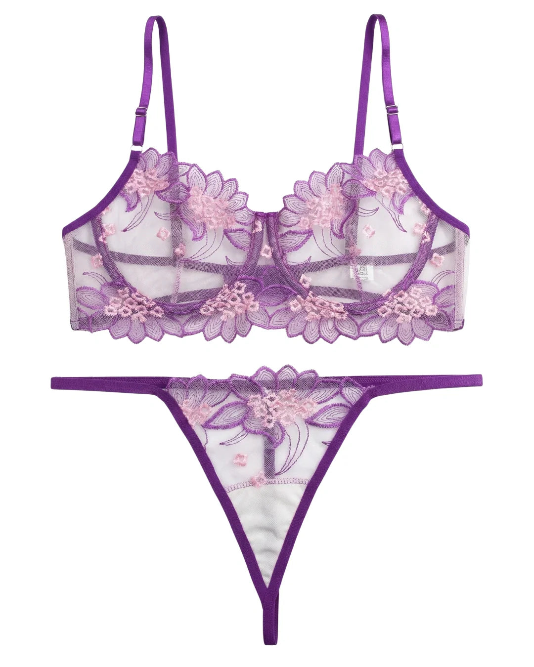 Non Padded Bra Set - Verdelle - Purple