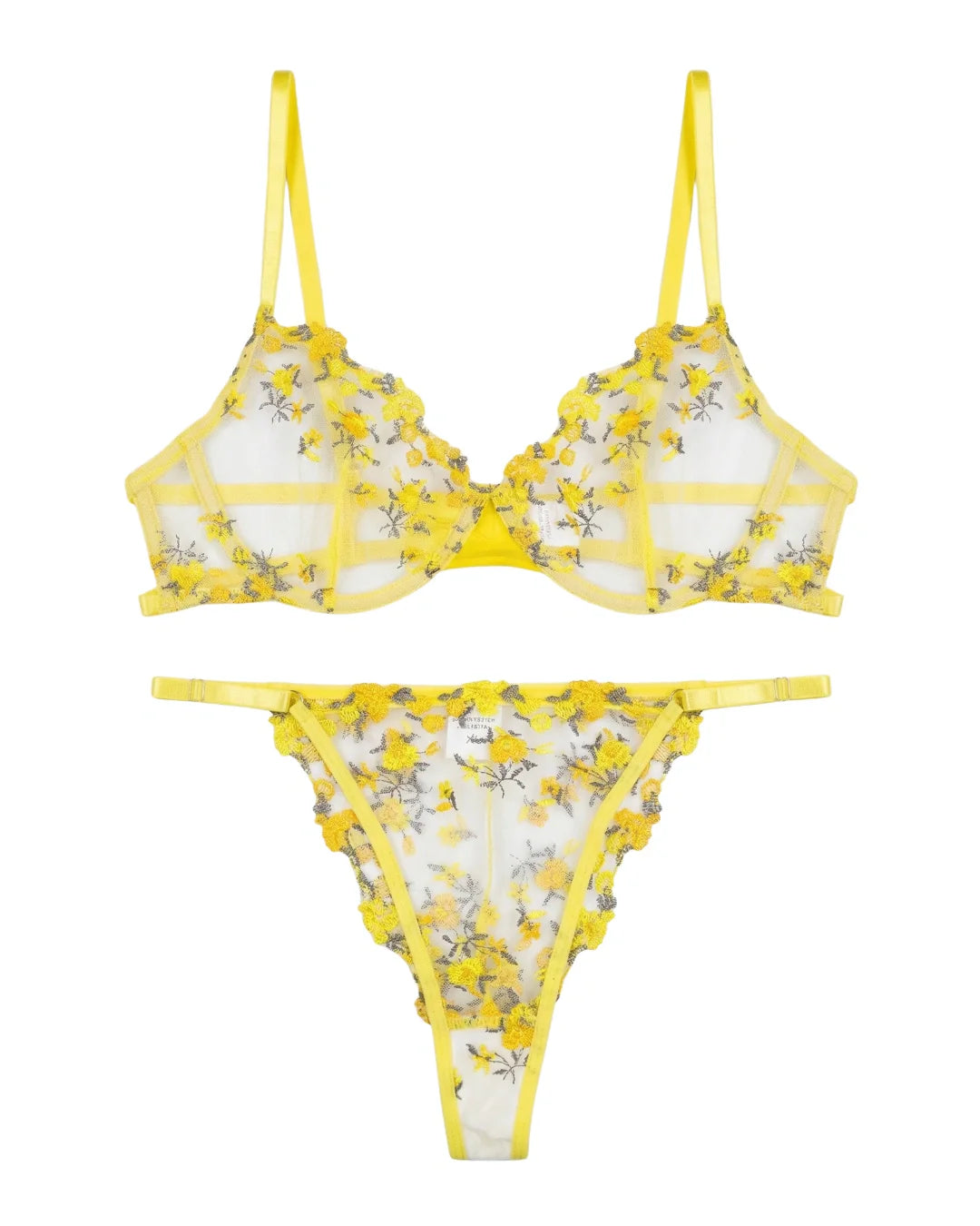 Non Padded Bra Set - Flora Zest - Yellow